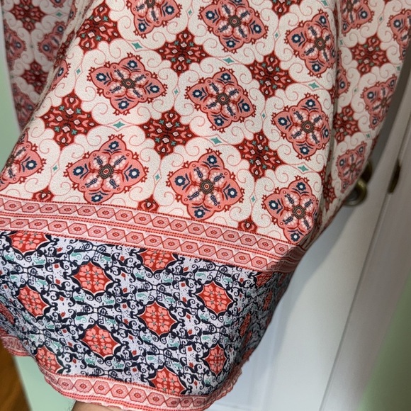 Westport 1962 Red/Pink/Blue Pattern Boho Lace Back Sleeveless Top Plus Size 2x - Picture 9 of 11